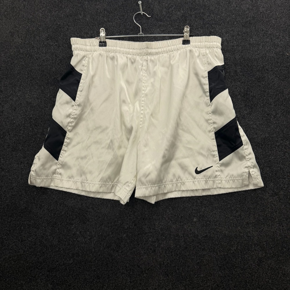 Vintage 90s Nike Athletic Shorts White Black Rare Colorway Mens Large RN 56323